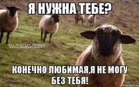 я нужна тебе? конечно любимая,я не могу без тебя!