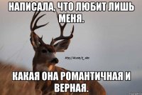 Написала, что любит лишь меня. Какая она романтичная и верная.