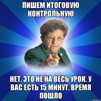 Пишем итоговую контрольную Нет, это не на весь урок. У вас есть 15 минут, время пошло