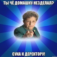 Ты чё домашку незделал? Сука к деректору!