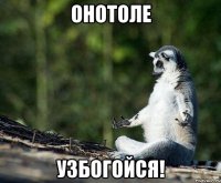 Онотоле узбогойся!