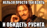 Нельзя просто так взять и обидеть РусиГа