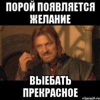 порой появляется желание выебать прекрасное