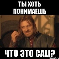 Ты хоть понимаешь Что это CALI?