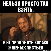 Нельзя просто так взять, и не провонять запаха жженых листьев