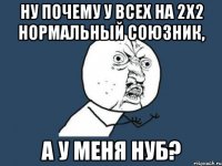 Ну почему у всех на 2x2 нормальный союзник, а у меня нуб?