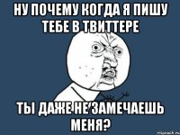 Ну почему когда я пишу тебе в твиттере Ты даже не замечаешь меня?