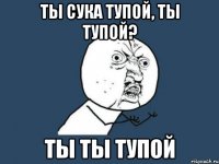 Ты сука тупой, ты тупой? Ты ты тупой