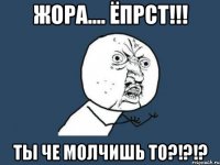 ЖОРА.... Ёпрст!!! Ты че молчишь то?!?!?