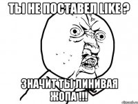 Ты не поставел Like ? Значит ты линивая жопа !!!