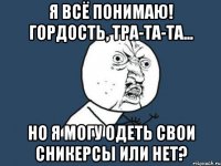 я всё понимаю! Гордость, тра-та-та... Но я могу одеть свои сникерсы или нет?