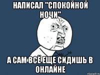 Написал "спокойной ночи" А сам всё еще сидишь в онлайне