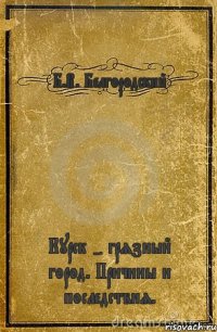 Б.В. Белгородский Курск - грязный город. Причины и последствия.