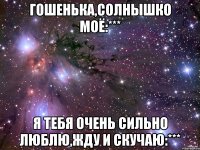 Гошенька,солнышко моё:*** Я тебя очень сильно люблю,жду и скучаю:***