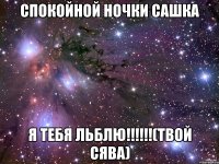 Спокойной ночки Сашка я тебя льблю!!!!!!(твой Сява)