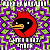 Ушки на макушки, А член к низу чтоли