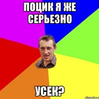 Поцик я же серьезно Усек?