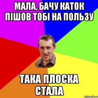 МАЛА, БАЧУ КАТОК ПІШОВ ТОБІ НА ПОЛЬЗУ ТАКА ПЛОСКА СТАЛА