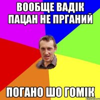 вообще вадік пацан не прганий погано шо гомік