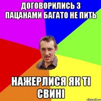 Договорились з пацанами багато не пить нажерлися як ті свині