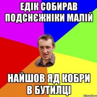 едік собирав подснєжніки малій найшов яд кобри в бутилці