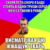 Скора лєто,скоро я буду стоять в одніх трусах серед ночі і з таком в руках Висматрівая цю жжащую тварь