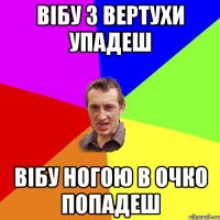 Вібу з вертухи упадеш Вібу ногою в очко попадеш