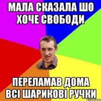 мала сказала шо хоче свободи переламав дома всі шарикові ручки