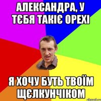 Александра, у тєбя такіє орехі я хочу буть твоїм щєлкунчіком