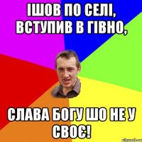 ішов по селі, вступив в гівно, слава богу шо не у своє!