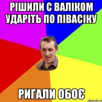 РІШИЛИ С ВАЛІКОМ УДАРІТЬ ПО ПІВАСІКУ РИГАЛИ ОБОЄ