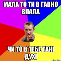 МАЛА ТО ТИ В ГАВНО ВПАЛА ЧИ ТО В ТЕБЕ ТАКІ ДУХІ
