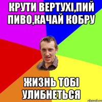 Крути вертухі,пий пиво,качай кобру жизнь тобі улибнеться