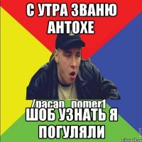 С утра званю антохе Шоб узнать я погуляли