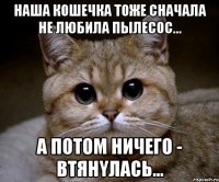 Hаша кошечка тоже сначала не любила пылесос... а потом ничего - втянyлась…