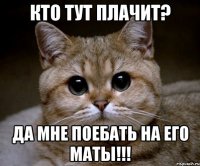 КТО ТУТ ПЛАЧИТ? ДА МНЕ ПОЕБАТЬ НА ЕГО МАТЫ!!!