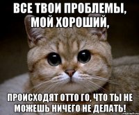 Все твои проблемы, мой хороший, происходят отто го, что ты не можешь ничего не делать!