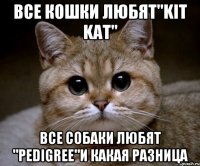 Все кошки любят"kit kat" Все собаки любят "pedigree"И какая разница