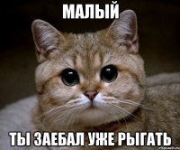 Малый ты заебал уже рыгать