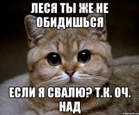 Леся ты же не обидишься если я свалю? т.к. оч. над