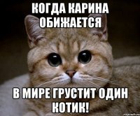 Когда Карина обижается в мире грустит один котик!