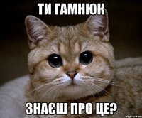 ти гамнюк знаєш про це?