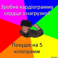 Зробив кардіограмму сердця з нагрузкой Похудів на 5 кілограмм