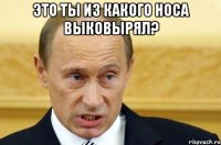 ЭТО ТЫ ИЗ КАКОГО НОСА ВЫКОВЫРЯЛ? 