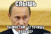 Слышь ты мне там +12 точишь вообще?