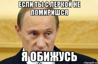 если ты с леркой не помиришся я обижусь