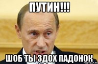 Путин!!! Шоб ты здох падонок