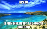 круто я мем мне везет я не хожу в школу)))