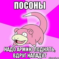 ПОСОНЫ надо армию поднять, вдруг нападут