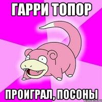 ГАРРИ ТОПОР ПРОИГРАЛ, ПОСОНЫ